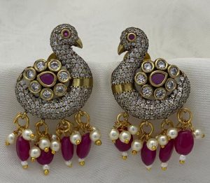 Peacock design victorian earring